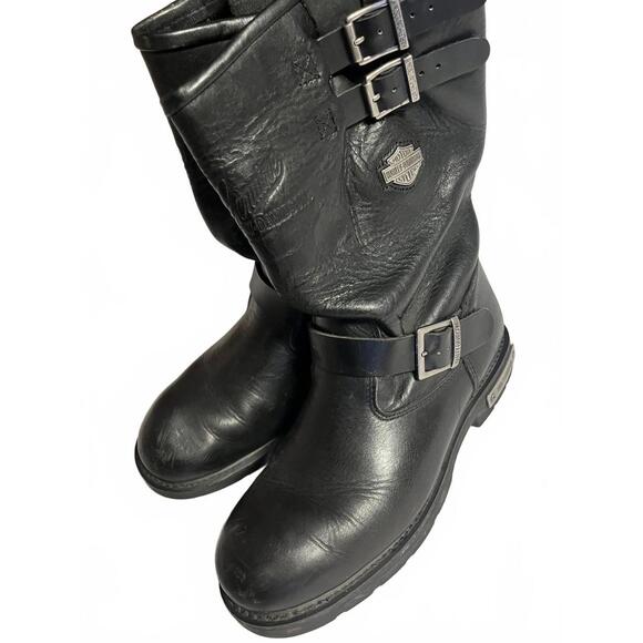 Harley-Davidson USA Engineer Leather Motorcycle Riding Boots No. 98000 Size 10 - Picture 5 of 9